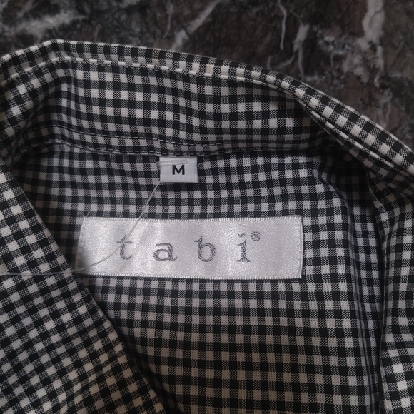 💚 2/$35 NWT Tabi long sleeve dress shirt - black white checkered - Picture 3 of 5